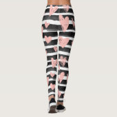 Happy Valentine's Day Cute Heart Pink Black White Leggings (Achterkant)
