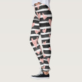 Happy Valentine's Day Cute Heart Pink Black White Leggings (Links)