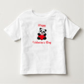 Happy Valentine's Day Cute Panda With Heart Kinder Shirts (Voorkant)