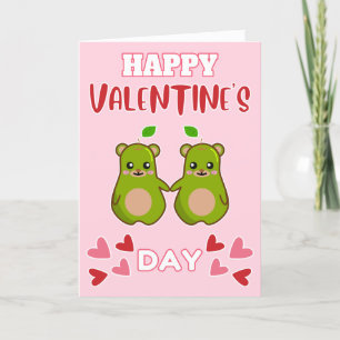 HAPPY VALENTINE'S DAY Cute Pear Beer Paar Feestdagen Kaart