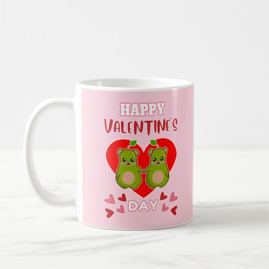 HAPPY VALENTINE'S DAY Cute Pear Beer Paar Koffiemok (Links)