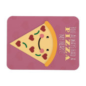 Happy Valentine's Day Cute Pizza Slice Humor Magneet (Horizontaal)