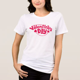 Happy Valentine's day cute red heart  Tri-Blend Shirt