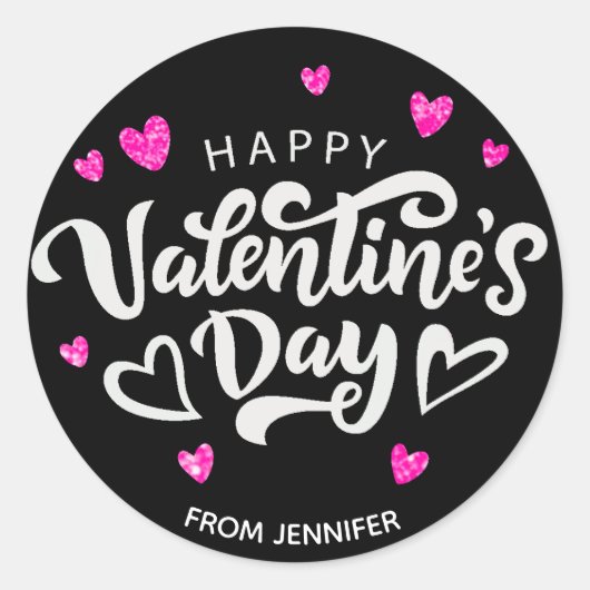 Happy Valentines Day Cute Treat Cookie Gift Ronde Sticker (Voorkant)