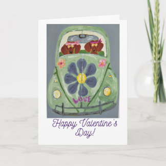 Happy Valentine's Day Dachshund Doggie Card Kaart