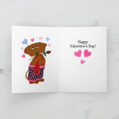 Happy Valentine's Day Dachshund Doggie Card Kaart (Binnen)
