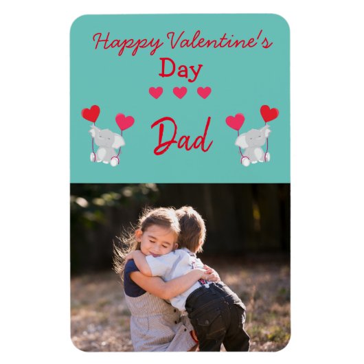 Happy Valentine's Day Dad Photo Magneet (Verticaal)