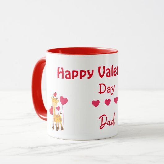Happy Valentine's Day Dad Safari-thema Mok (Voorkant links)