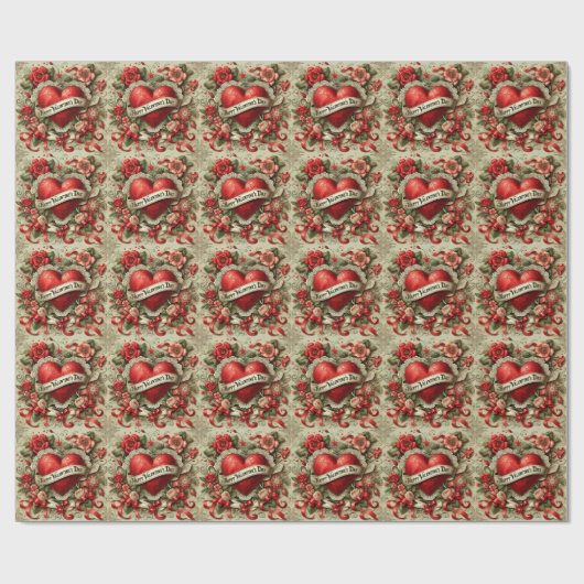 Happy Valentine's Day decorative illustration Cadeaupapier (Vlak)