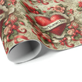 Happy Valentine's Day decorative illustration Cadeaupapier (Rol Hoek)
