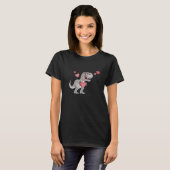 Happy Valentine's Day Dino Hearts rex Romantic Din T-shirt (Voorkant volledig)