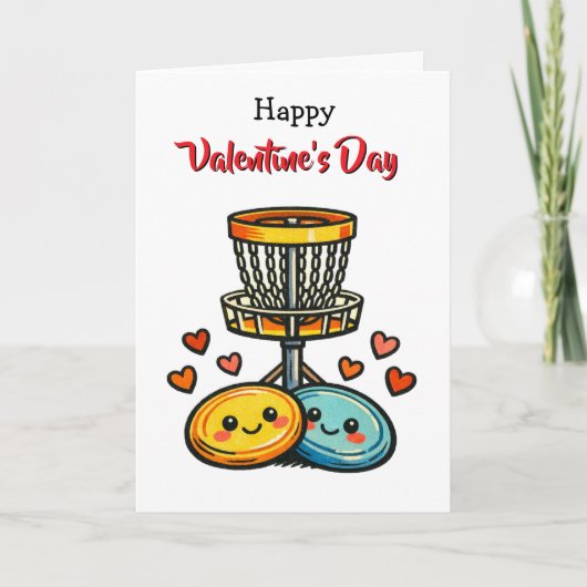 Happy Valentine's Day | Disc Golf Themed Kaart (Voorkant)