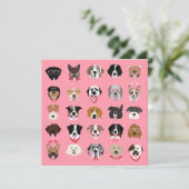 Happy Valentines Day Dog Face Pattern Kaart (Staand voorkant)