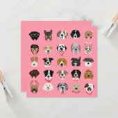 Happy Valentines Day Dog Face Pattern Kaart (Voorkant / Achterkant in situ)