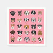 Happy Valentines Day Dog Face Pattern Servet (Voorkant)
