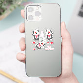 Happy Valentines Day Dog Heart Pink Sticker (Telefoon)