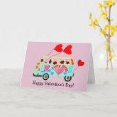 Happy Valentine's Day Doggie Folded Greeting Card Kaart (Gele Bloem)