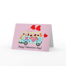 Happy Valentine's Day Doggie Folded Greeting Card