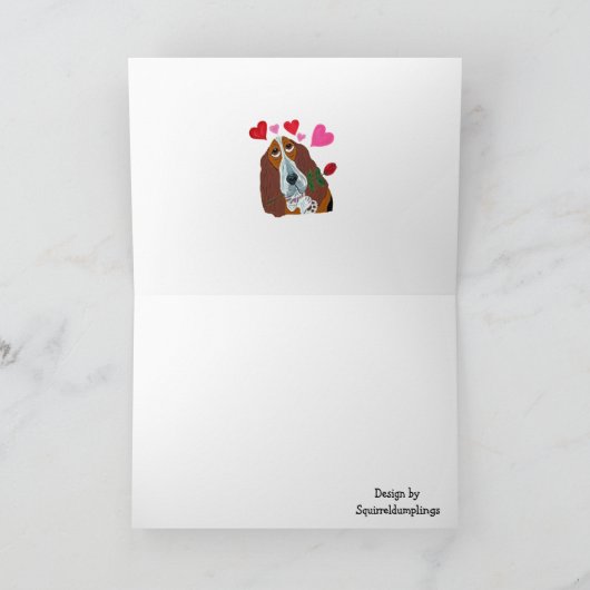 Happy Valentine's Day Doggie Folded Greeting Card Kaart (Binnen)