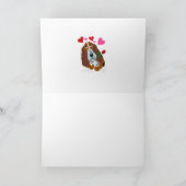Happy Valentine's Day Doggie Folded Greeting Card Kaart (Binnen)