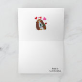 Happy Valentine's Day Doggie Folded Greeting Card Kaart (Binnen)