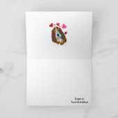 Happy Valentine's Day Doggie Folded Greeting Card Kaart (Binnen)
