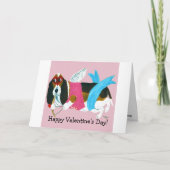 Happy Valentine's Day Doggie Folded Greeting Card Kaart (Voorkant)