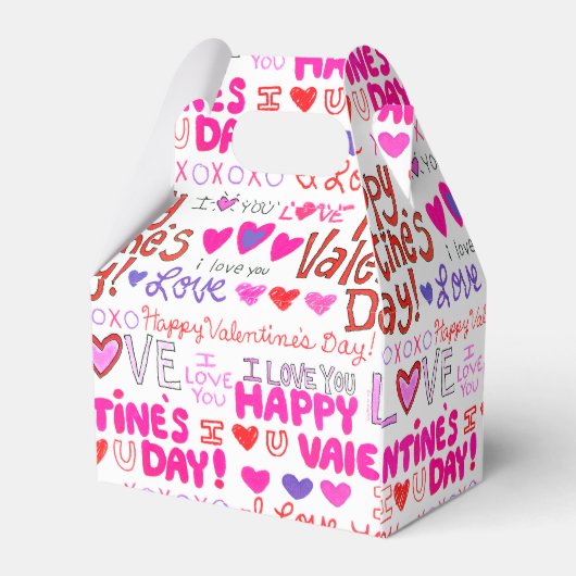 Happy Valentine's Day Doodles Bedankdoosjes (Achterkant)
