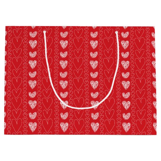 Happy Valentine's Day Doodles Groot Cadeauzakje (Voorkant)