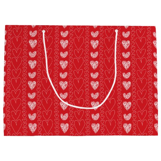 Happy Valentine's Day Doodles Groot Cadeauzakje (Achterkant)