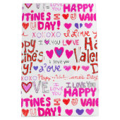 Happy Valentine's Day Doodles Medium Cadeauzakje (Achterkant)