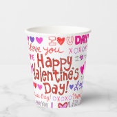 Happy Valentine's Day Doodles Pattern Papieren Bekers (Voorkant)