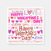 Happy Valentine's Day Doodles Pattern Servet (Voorkant)