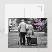 Happy Valentines Day Elderly Couple in Park Briefkaart (Voorkant / Achterkant)