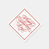 Happy Valentines Day Elegant Red Calligraphy Servet (Hoek)