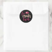 Happy Valentine's Day Elegant Script Hearts Tekst Ronde Sticker (Tas)