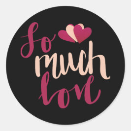 Happy Valentine's Day Elegant Script Hearts Tekst Ronde Sticker