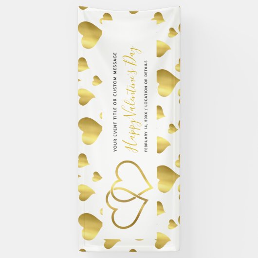 HAPPY VALENTINE'S DAY EVENT GOLD HEARTS BANNER (Verticaal)