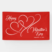 HAPPY VALENTINE'S DAY EVENT LINKED HEARTS RED SPANDOEK (Horizontaal)
