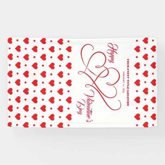 HAPPY VALENTINE'S DAY EVENT RED HEARTS BANNER (Horizontaal)