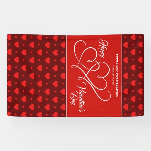 HAPPY VALENTINE'S DAY EVENT RED HEARTS BANNER (Horizontaal)