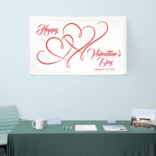 HAPPY VALENTINE'S DAY EVENT RED LINKED HEARTS SPANDOEK (Beurs)