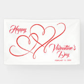 HAPPY VALENTINE'S DAY EVENT RED LINKED HEARTS SPANDOEK (Horizontaal)
