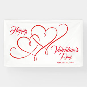 HAPPY VALENTINE'S DAY EVENT RED LINKED HEARTS SPANDOEK