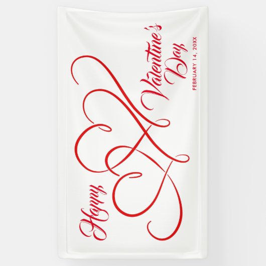 HAPPY VALENTINE'S DAY EVENT RED LINKED HEARTS SPANDOEK (Verticaal)