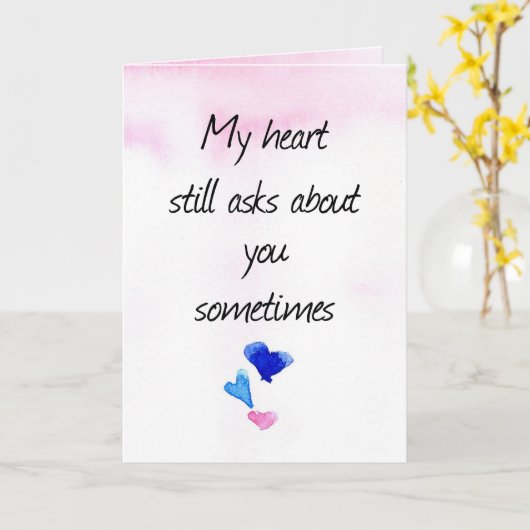 Happy Valentine's Day Ex Vriendin Hearts Pink Kaart (Gele Bloem)