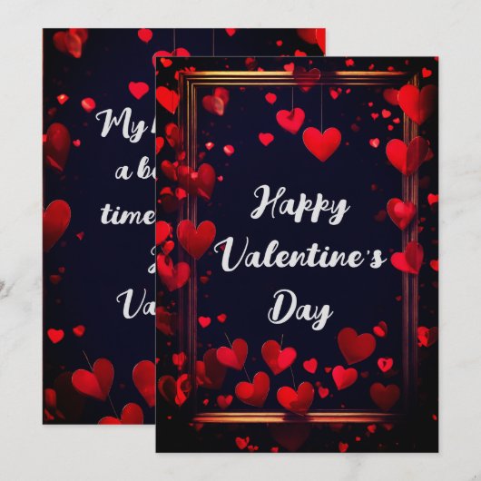 Happy Valentine's Day Feestdagenkaart (Voorkant / Achterkant)