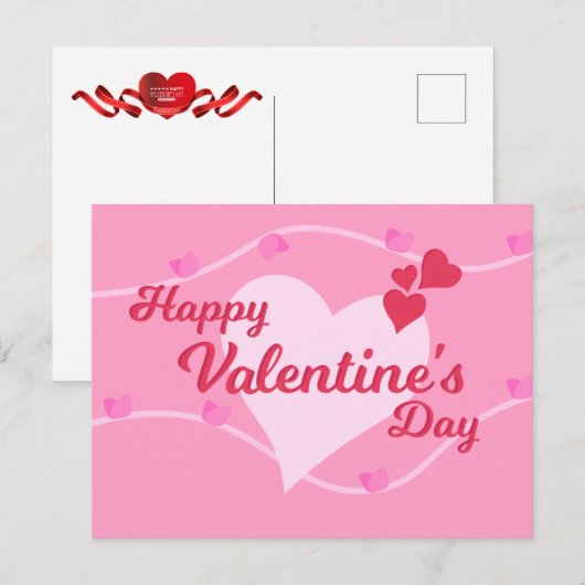 Happy Valentine's Day Feestdagenkaart (Voorkant / Achterkant)