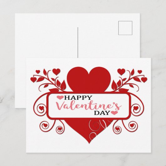 Happy Valentine's Day Feestdagenkaart (Voorkant / Achterkant)