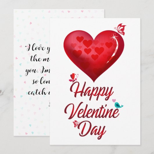 Happy Valentines Day Feestdagenkaart (Voorkant / Achterkant)